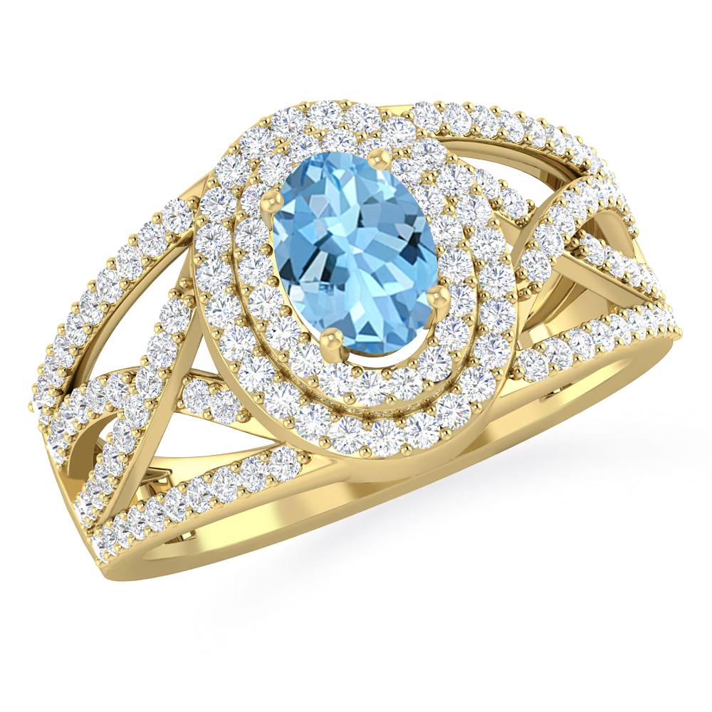 Yellow Gold - Aquamarine