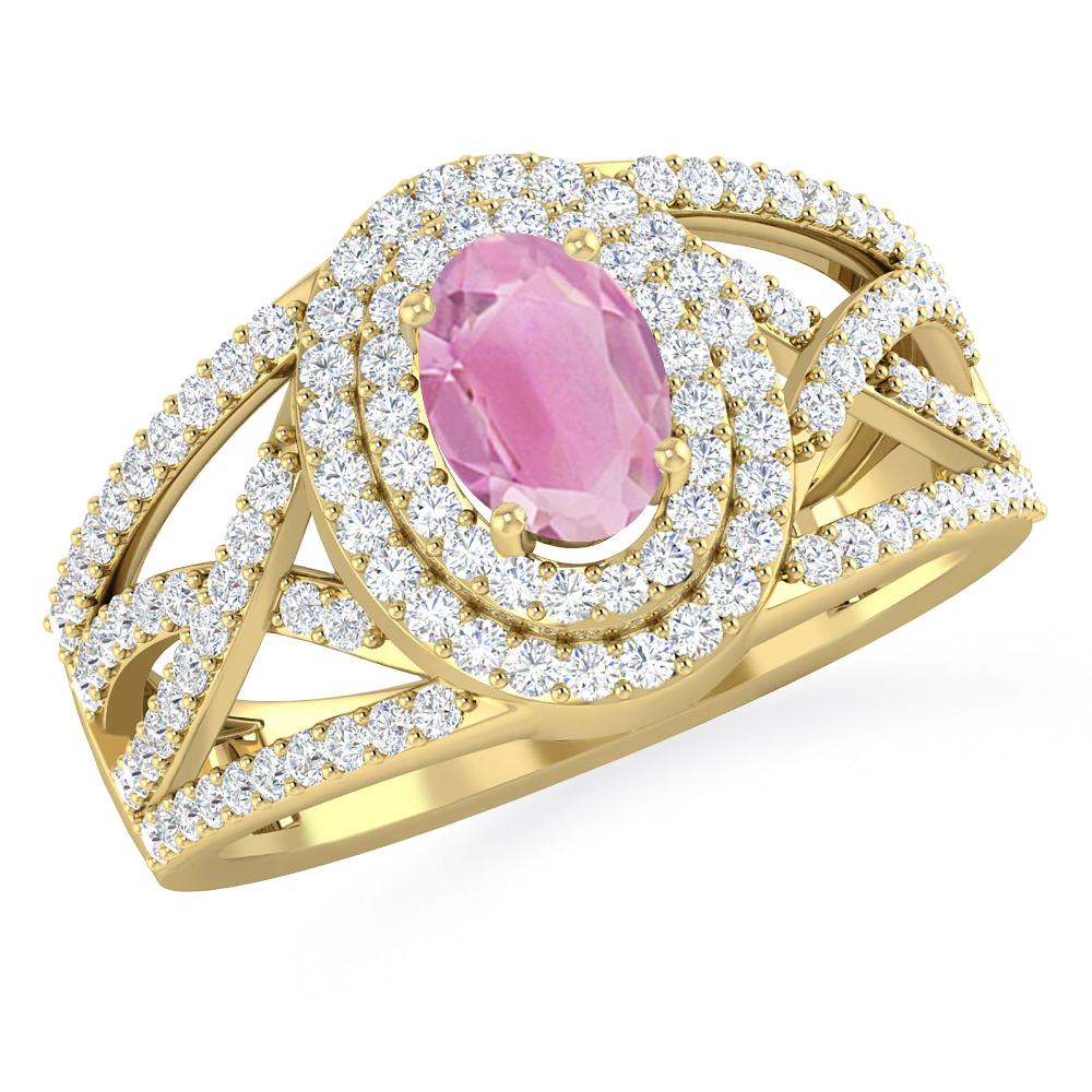 Yellow Gold - Pink Tourmaline