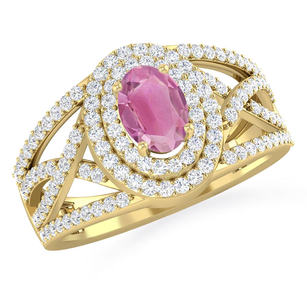 Yellow Gold - Pink Tourmaline