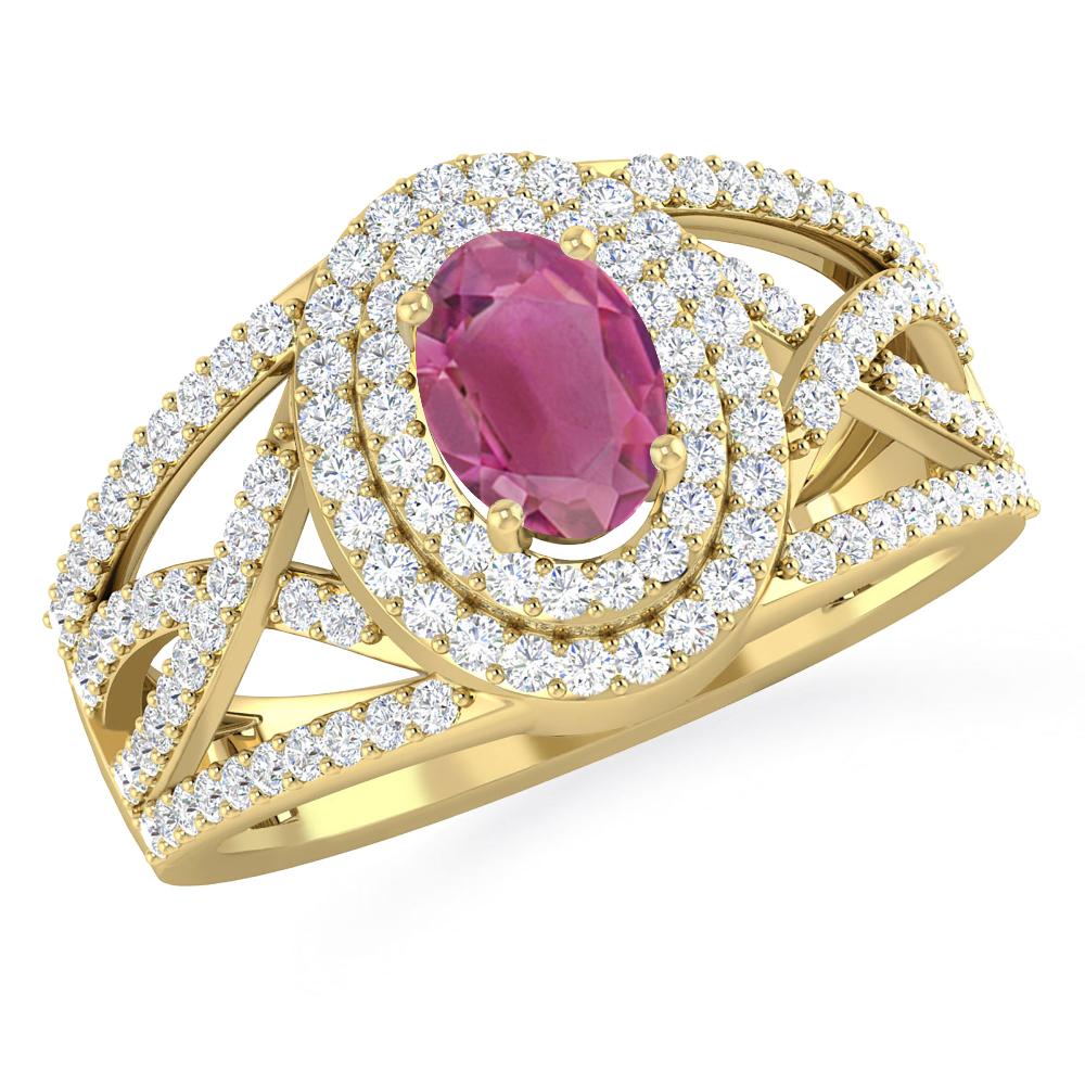 Yellow Gold - Pink Tourmaline