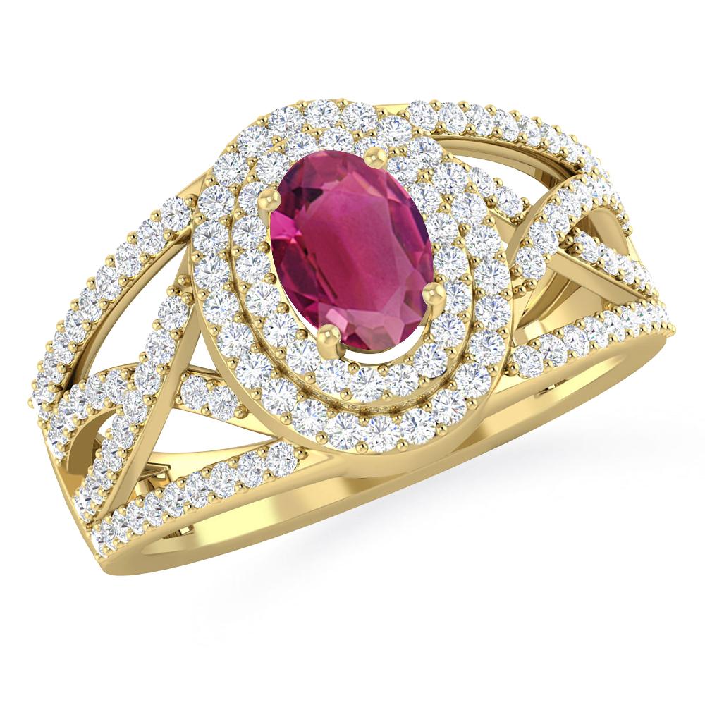 Yellow Gold - Pink Tourmaline