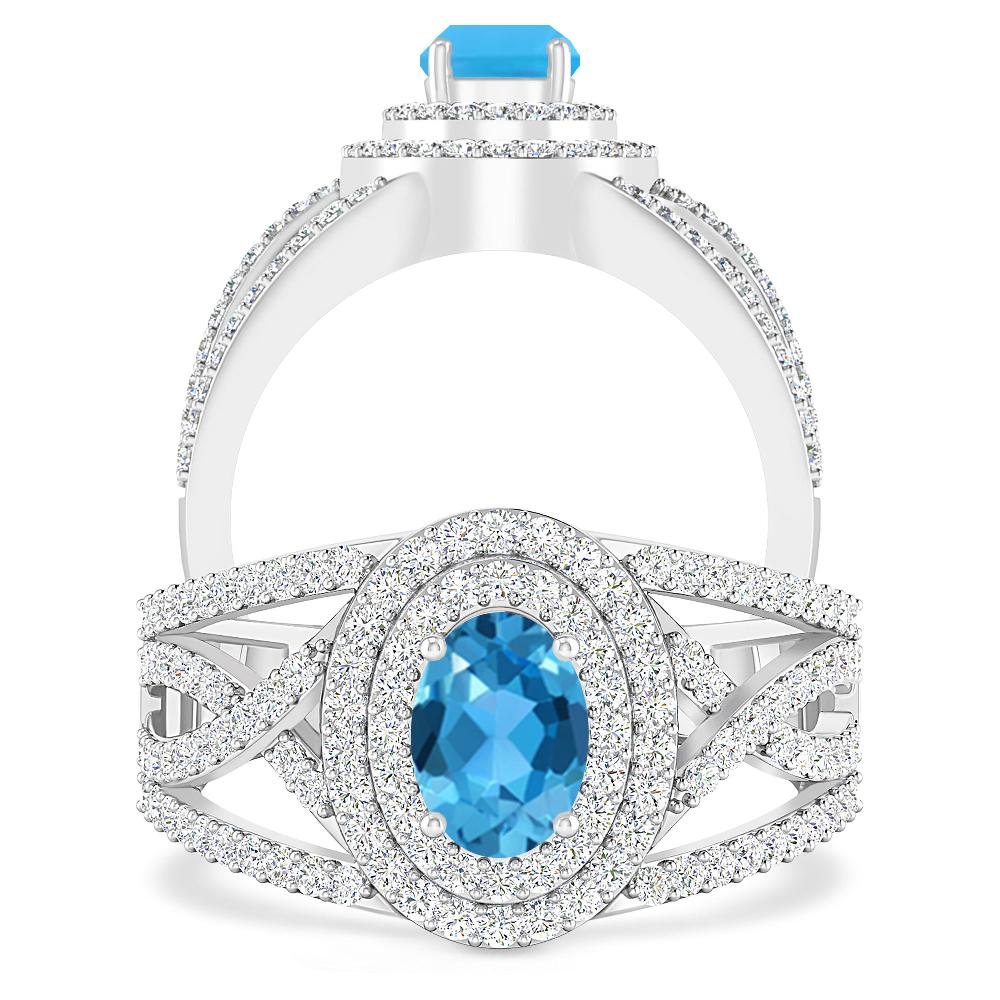 White Gold - Blue Topaz