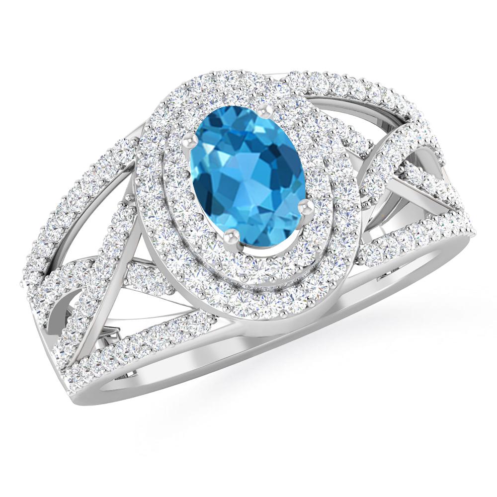 White Gold - Blue Topaz