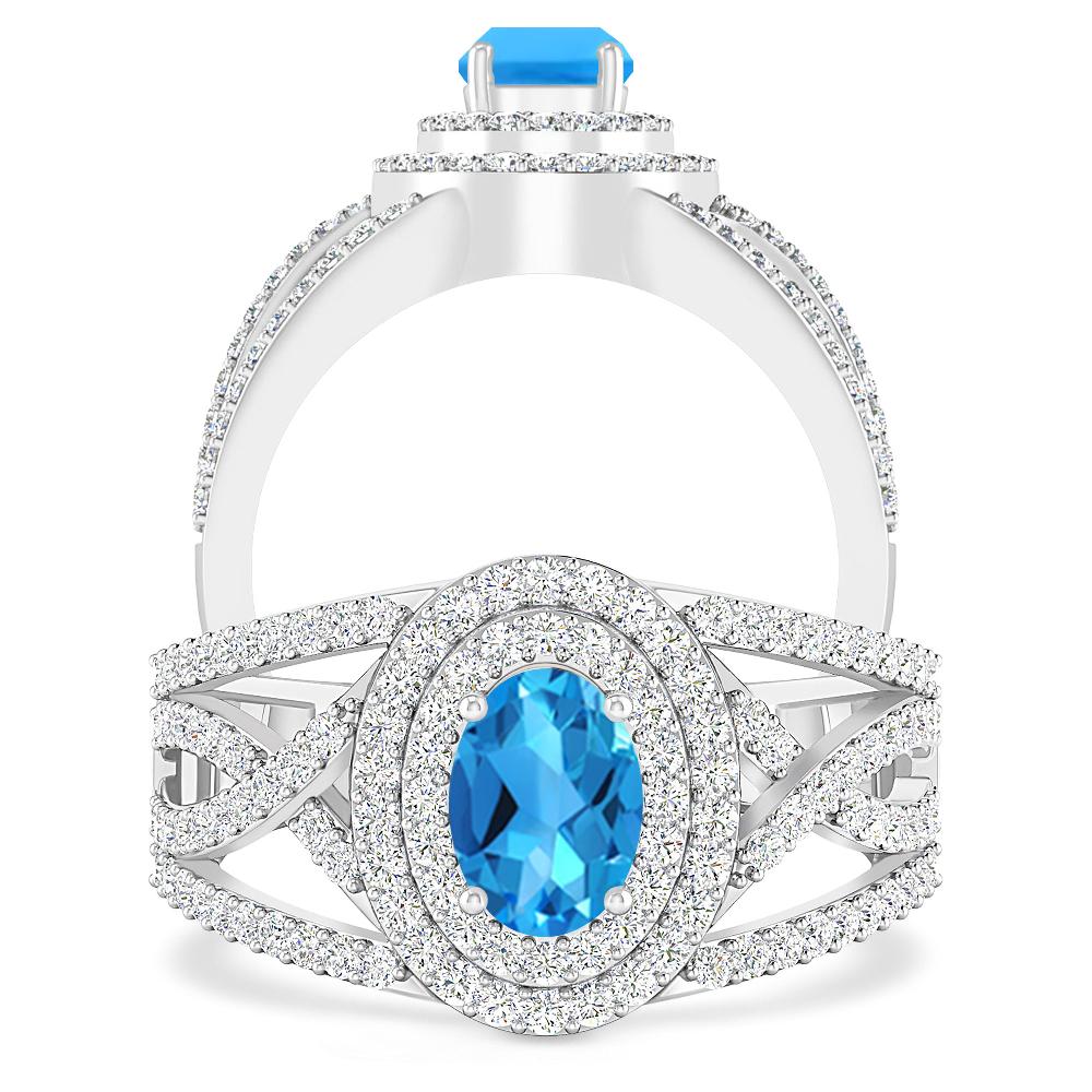 White Gold - Blue Topaz