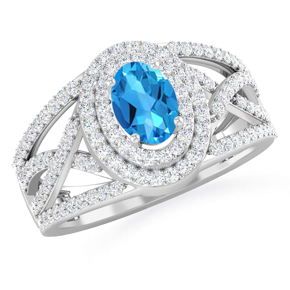 White Gold - Blue Topaz