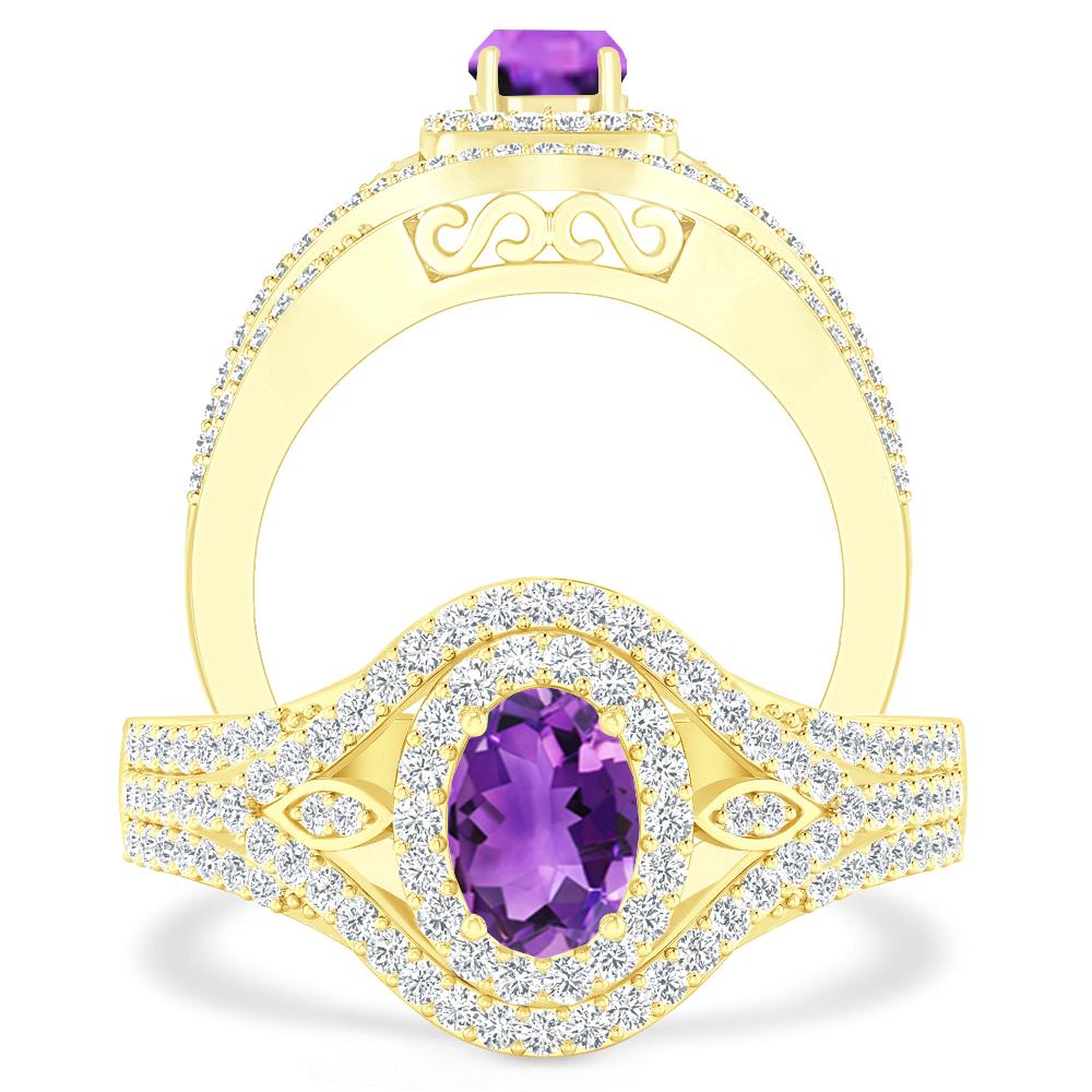 Yellow Gold - Amethyst