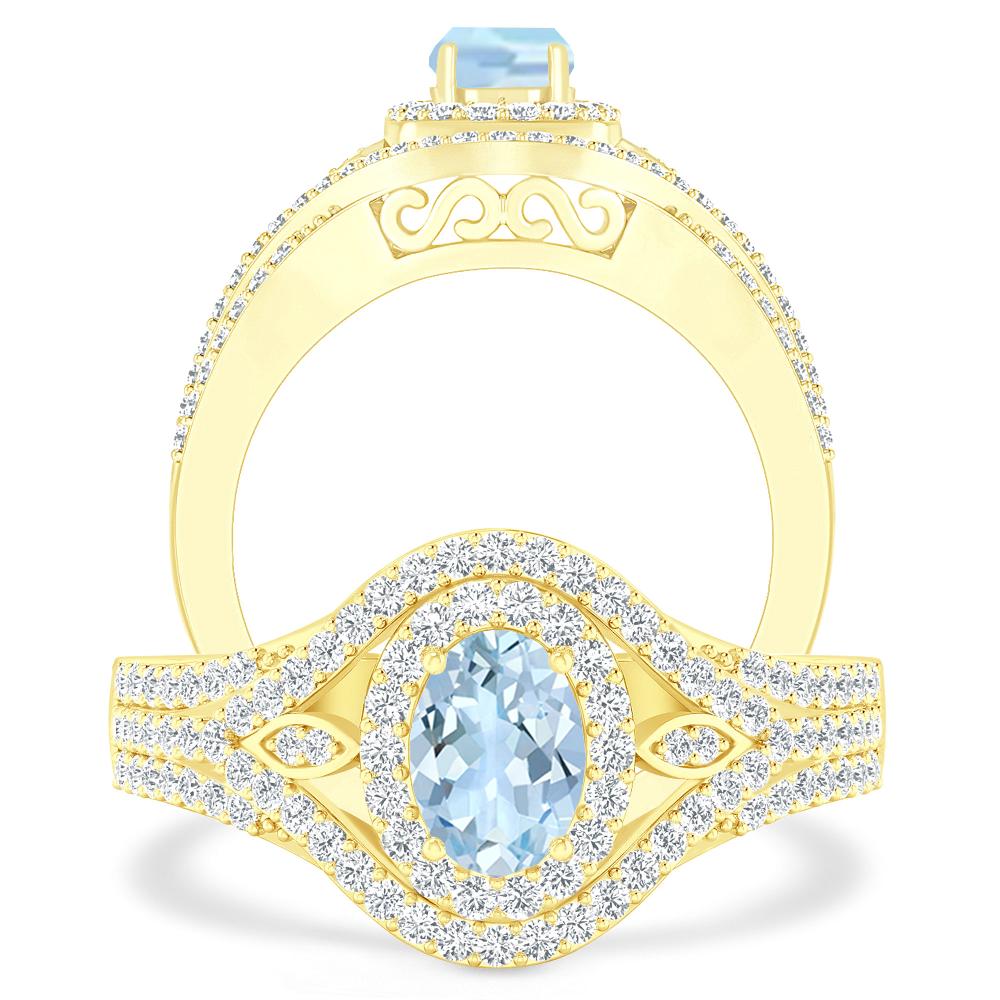 Yellow Gold - Aquamarine