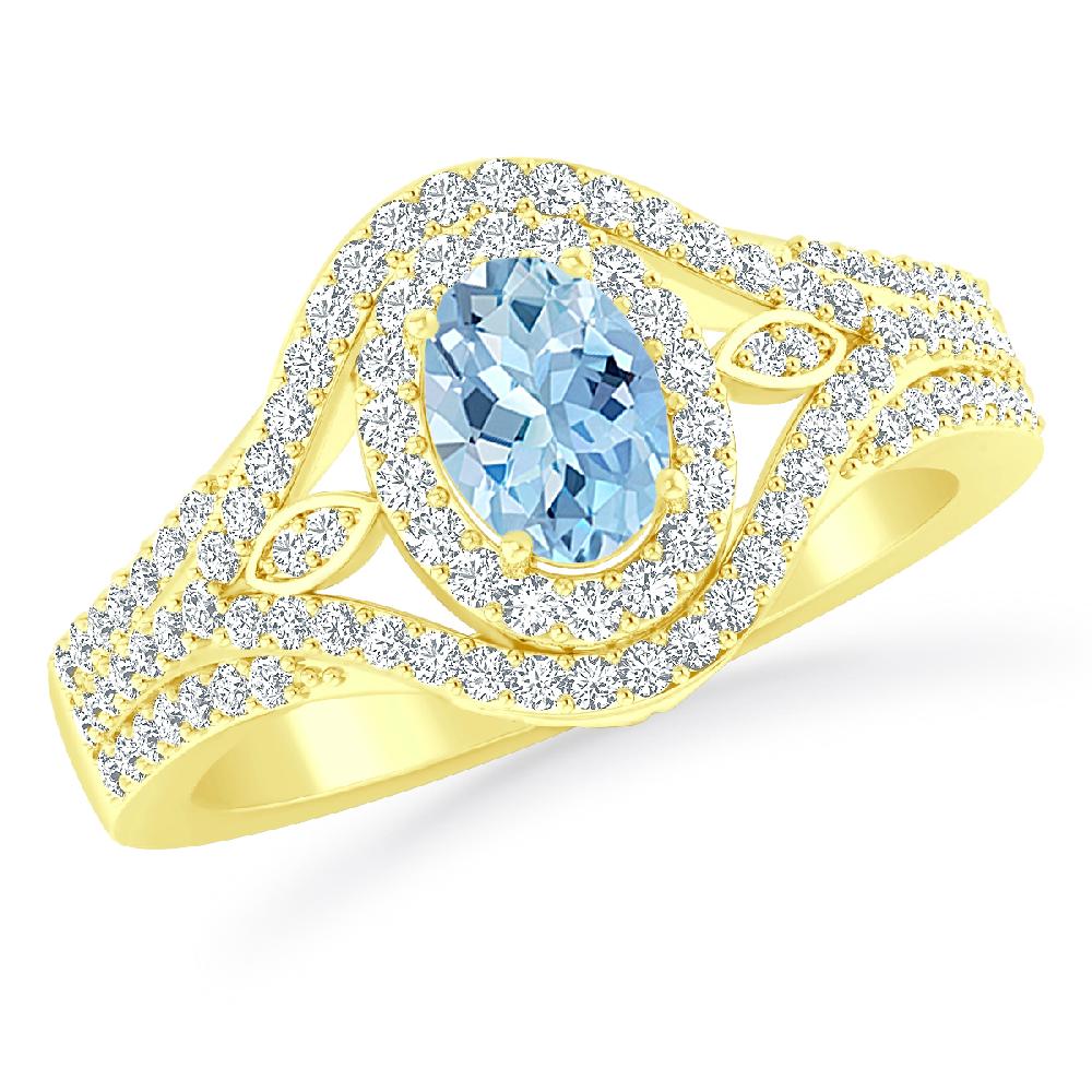 Yellow Gold - Aquamarine