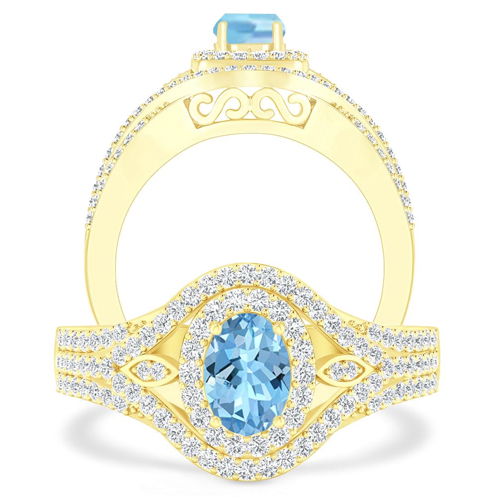 Yellow Gold - Aquamarine