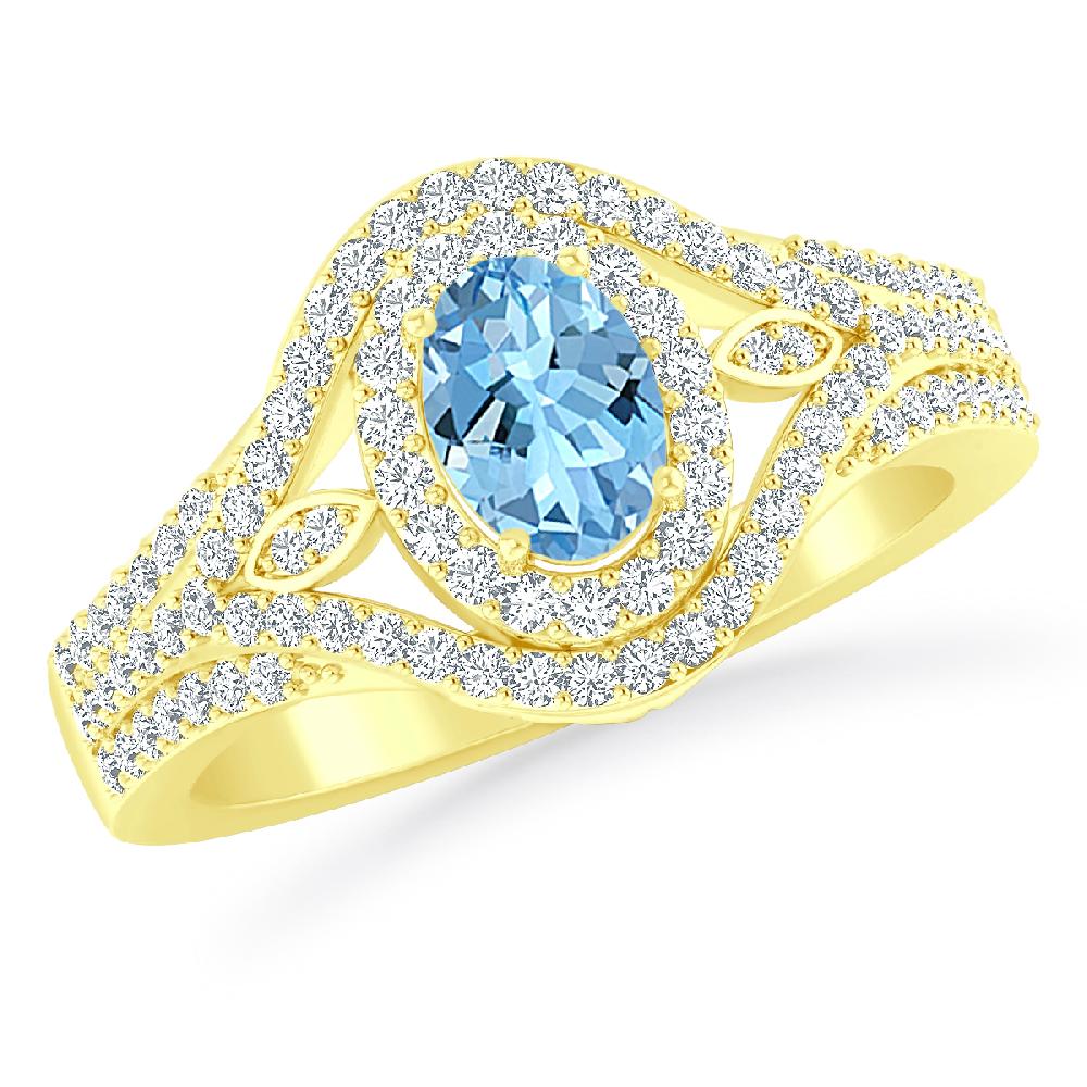 Yellow Gold - Aquamarine