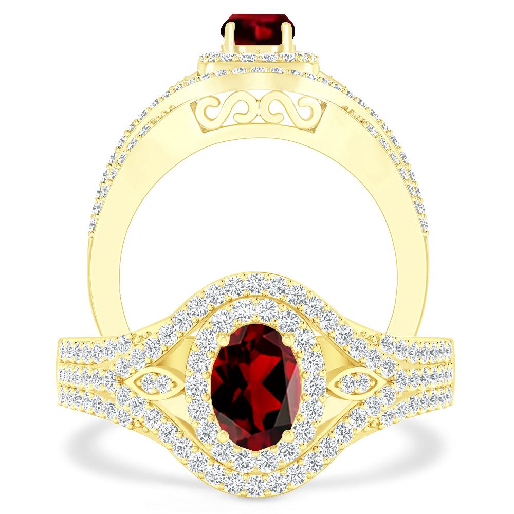 Yellow Gold - Garnet