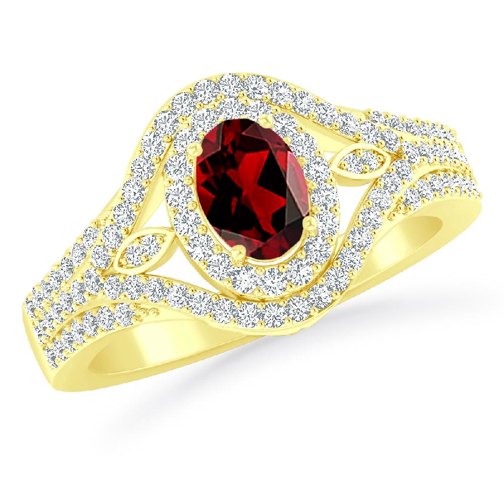 Yellow Gold - Garnet