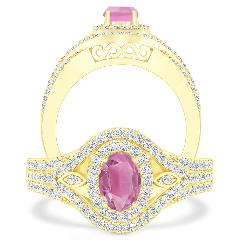 Yellow Gold - Pink Tourmaline