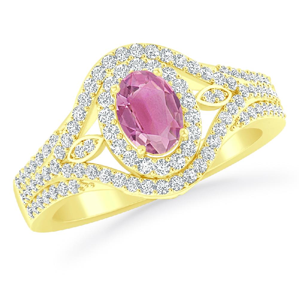 Yellow Gold - Pink Tourmaline