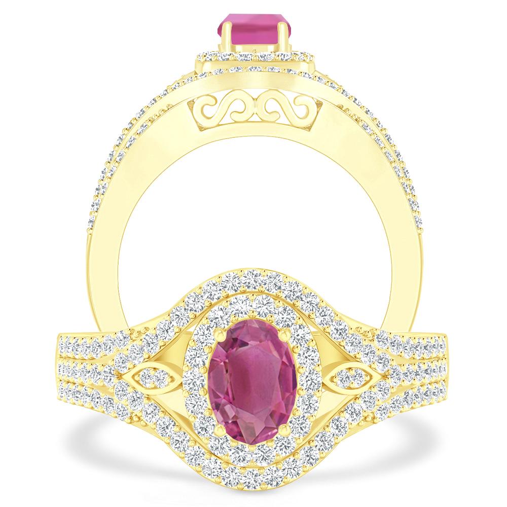 Yellow Gold - Pink Tourmaline