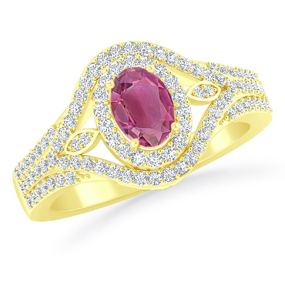 Yellow Gold - Pink Tourmaline