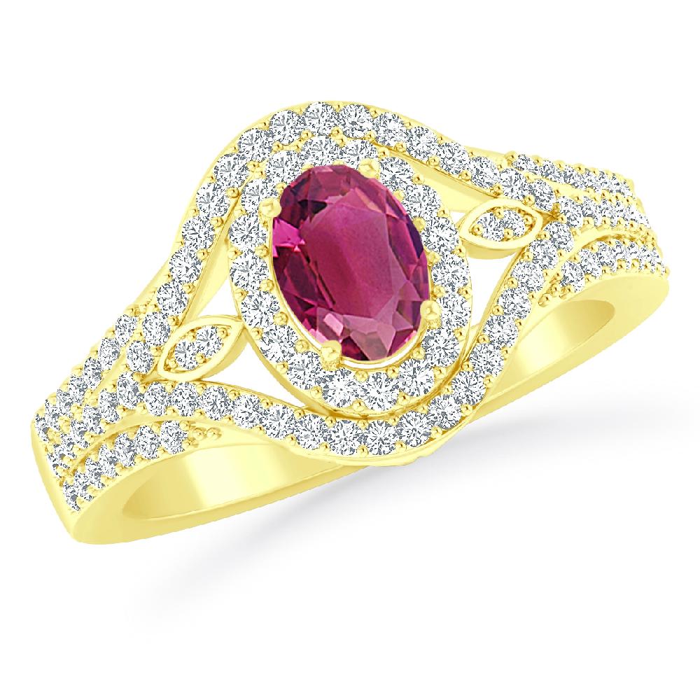Yellow Gold - Pink Tourmaline