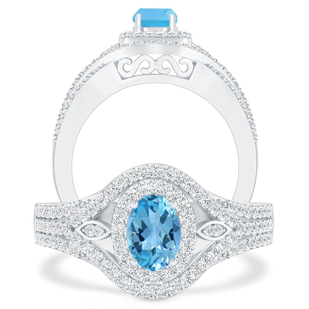White Gold - Blue Topaz