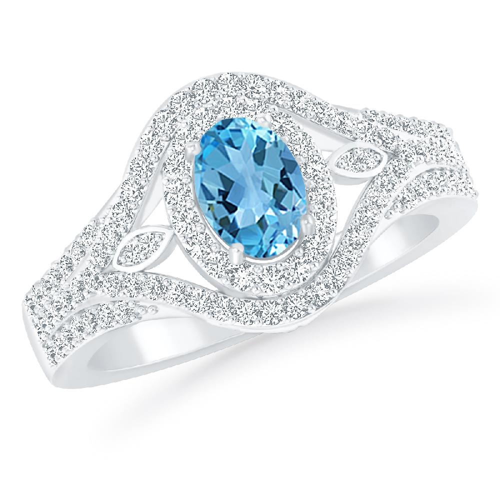 White Gold - Blue Topaz