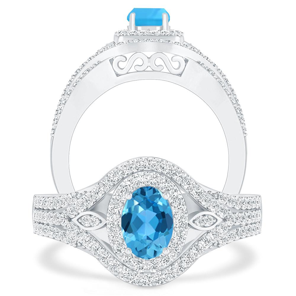 White Gold - Blue Topaz
