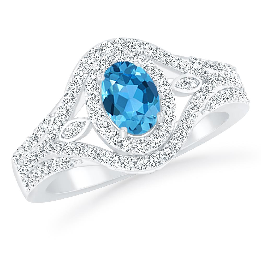 White Gold - Blue Topaz
