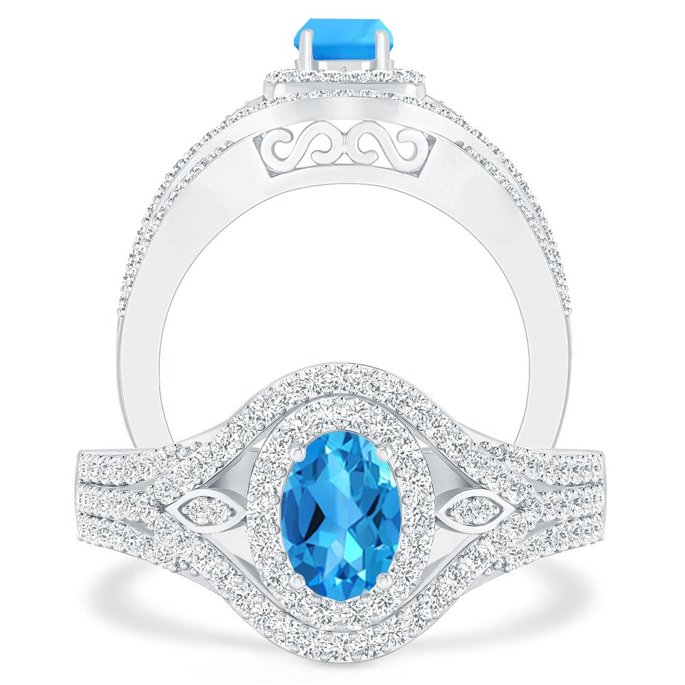 White Gold - Blue Topaz