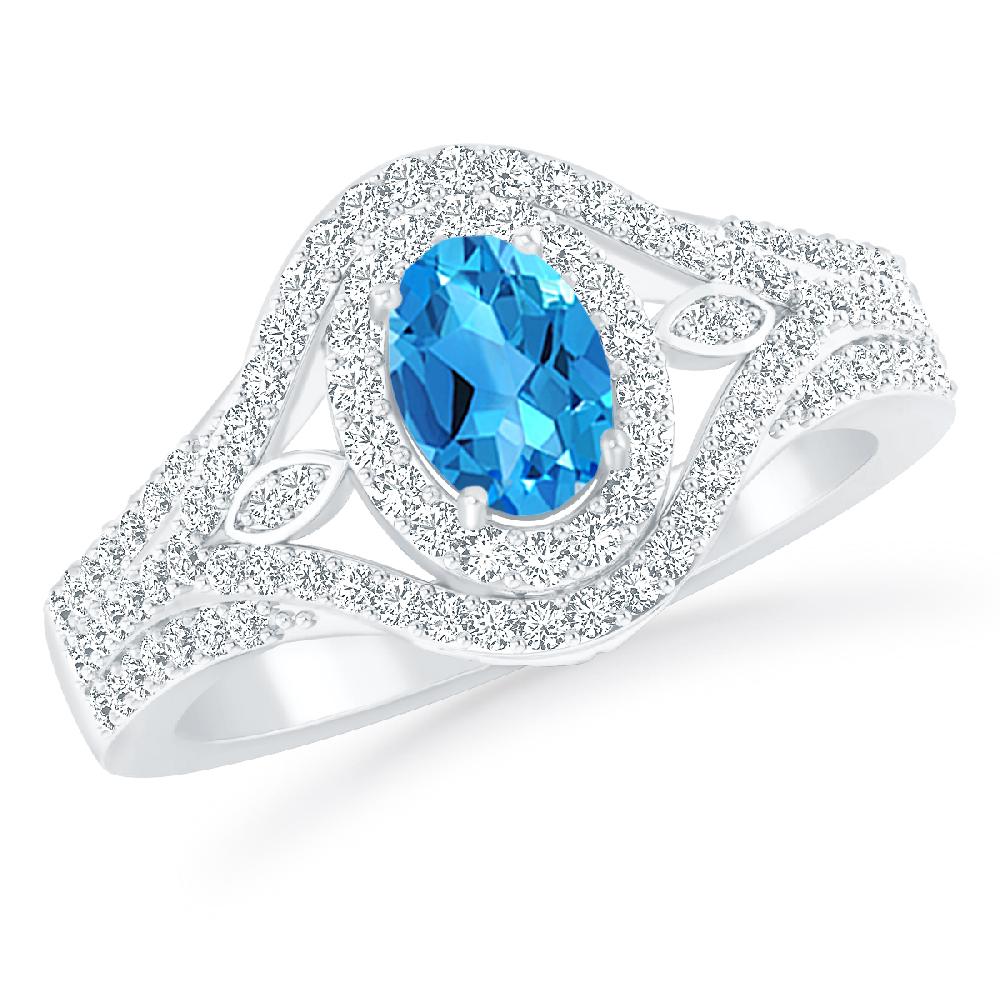 White Gold - Blue Topaz