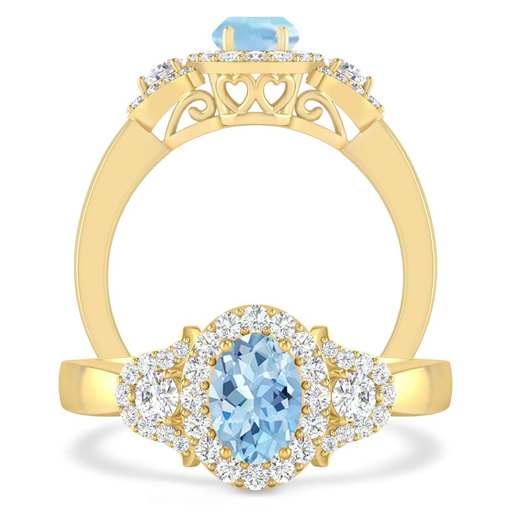 Yellow Gold - Aquamarine