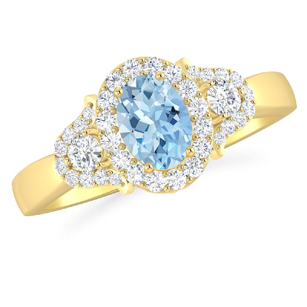 Yellow Gold - Aquamarine