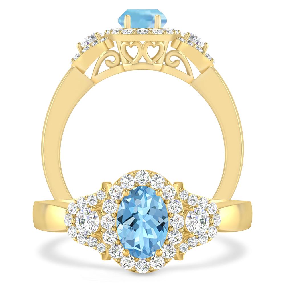 Yellow Gold - Aquamarine