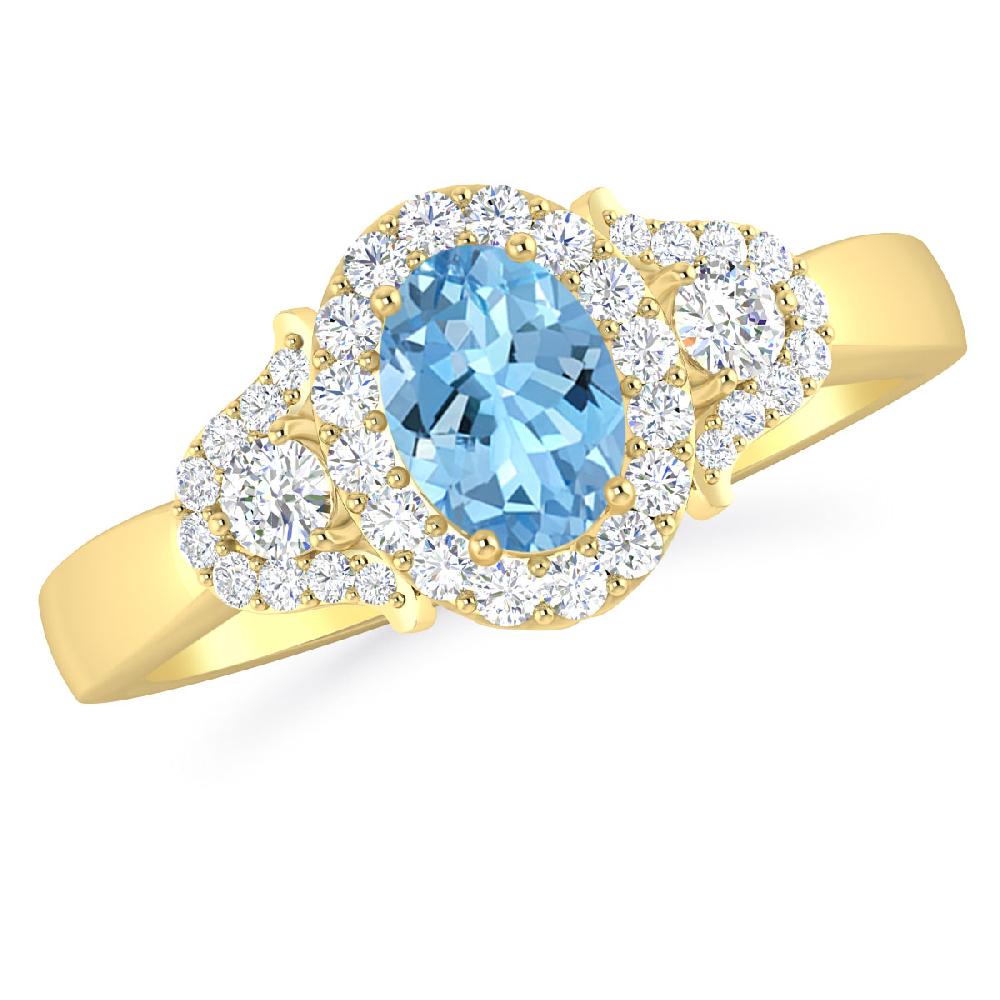 Yellow Gold - Aquamarine