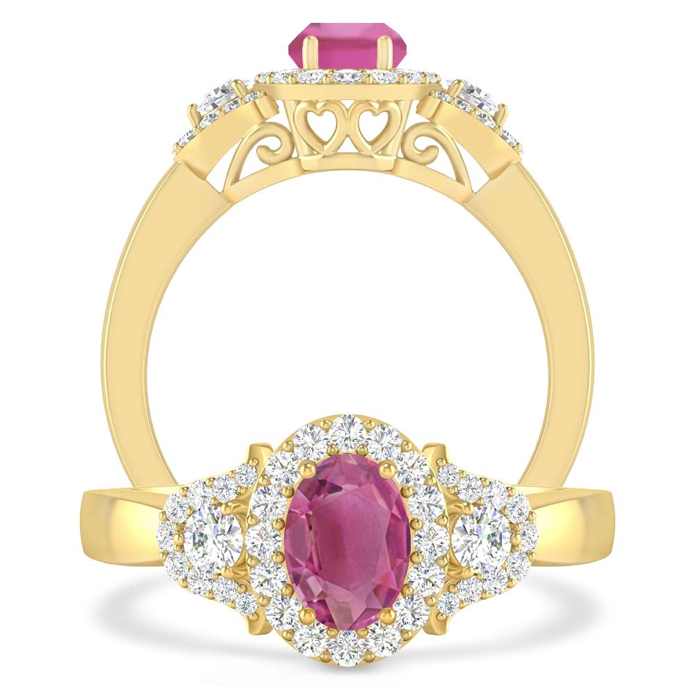 Yellow Gold - Pink Tourmaline