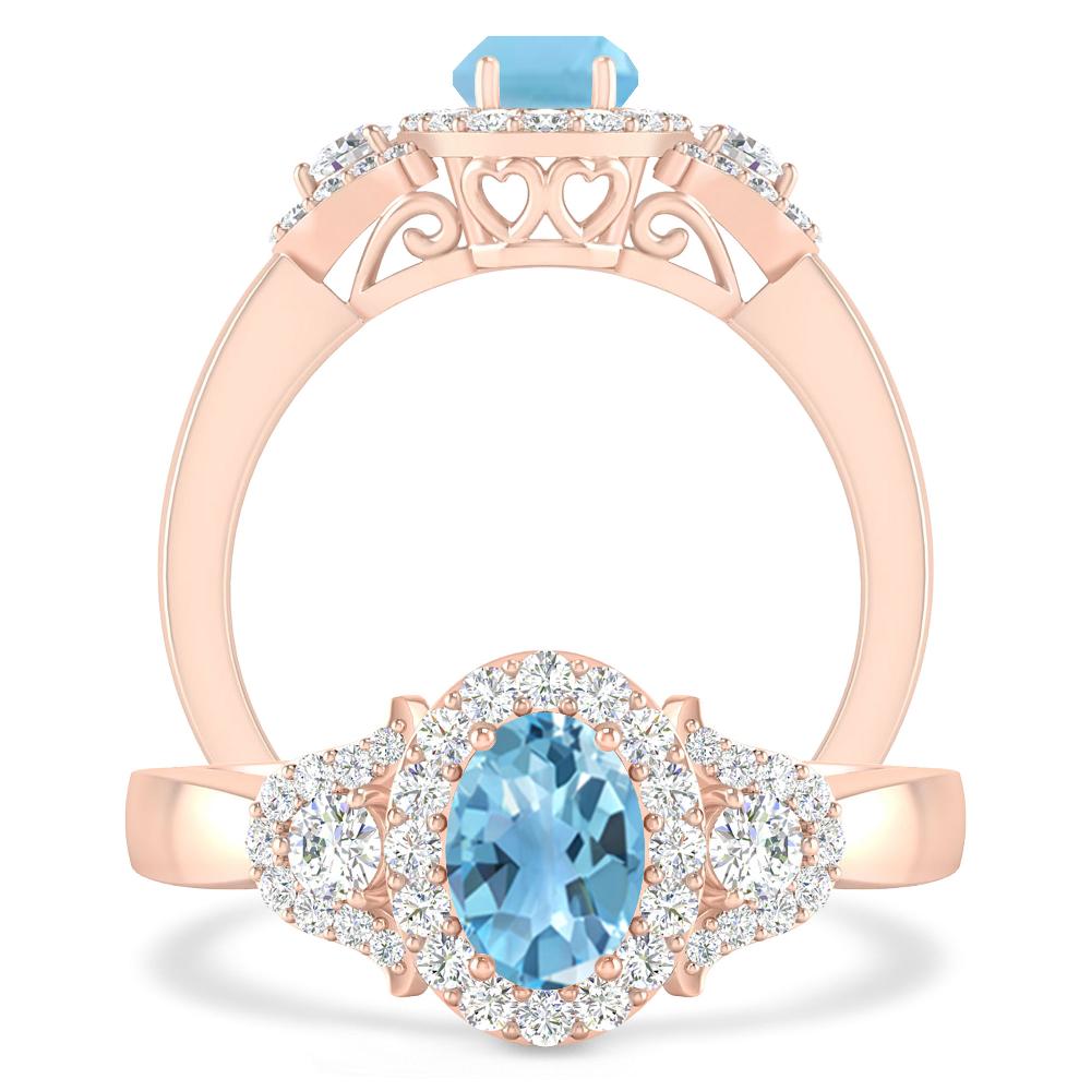 Rose Gold - Blue Topaz