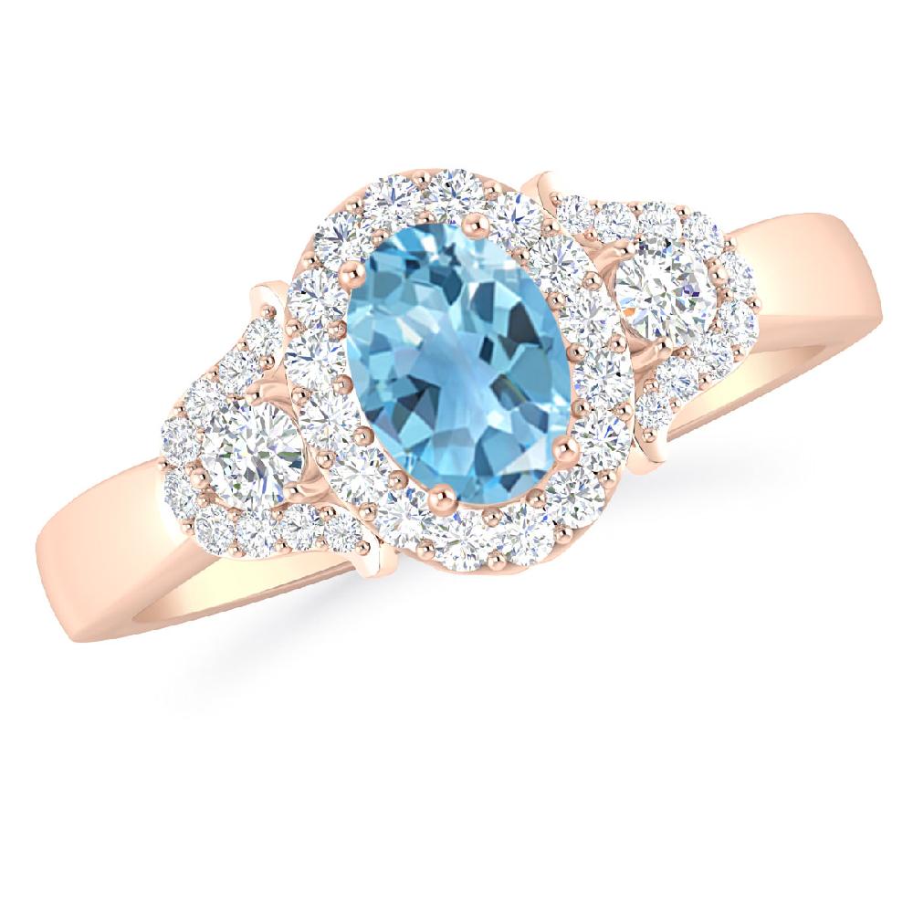 Rose Gold - Blue Topaz