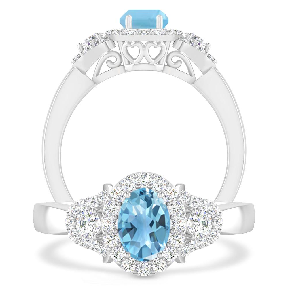 White Gold - Blue Topaz