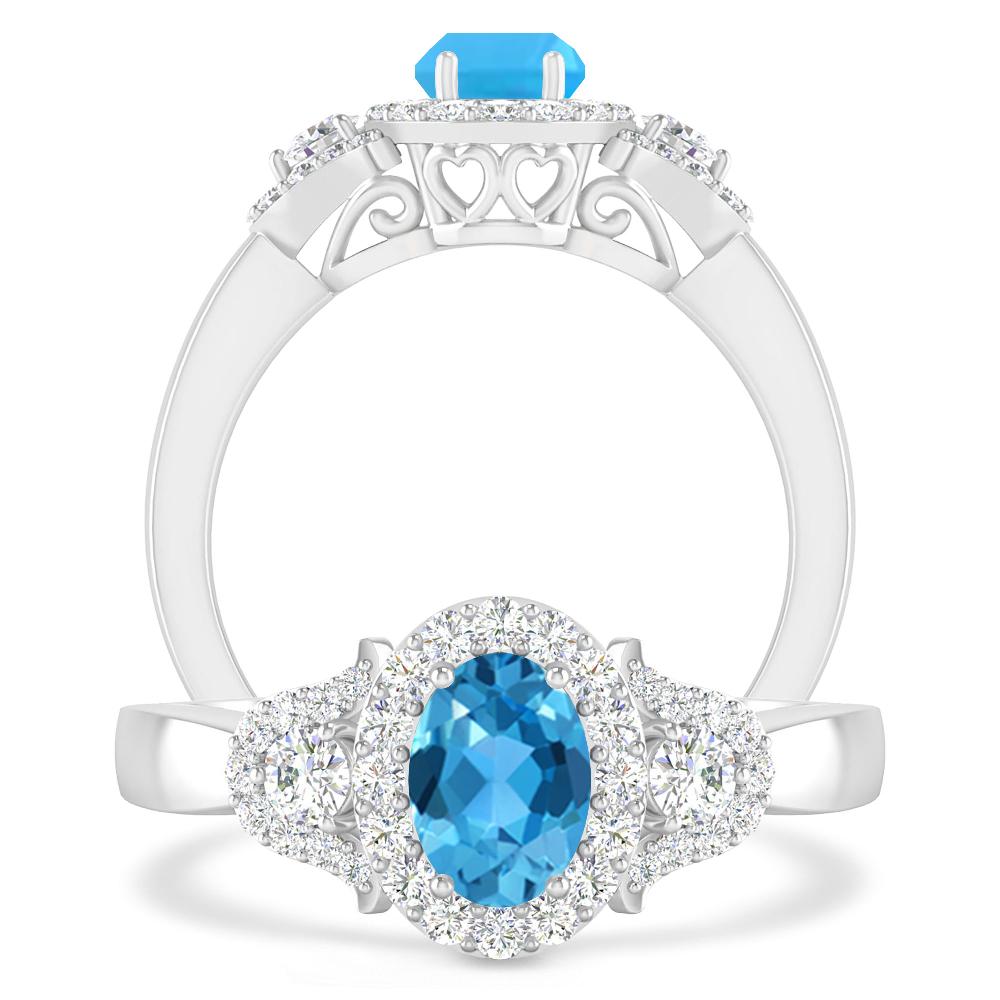 White Gold - Blue Topaz