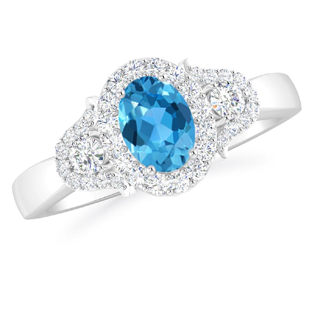 White Gold - Blue Topaz