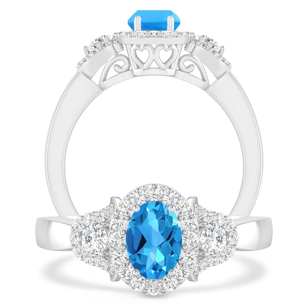 White Gold - Blue Topaz