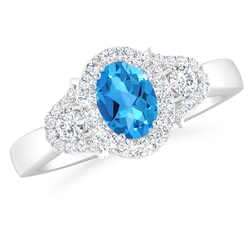 White Gold - Blue Topaz