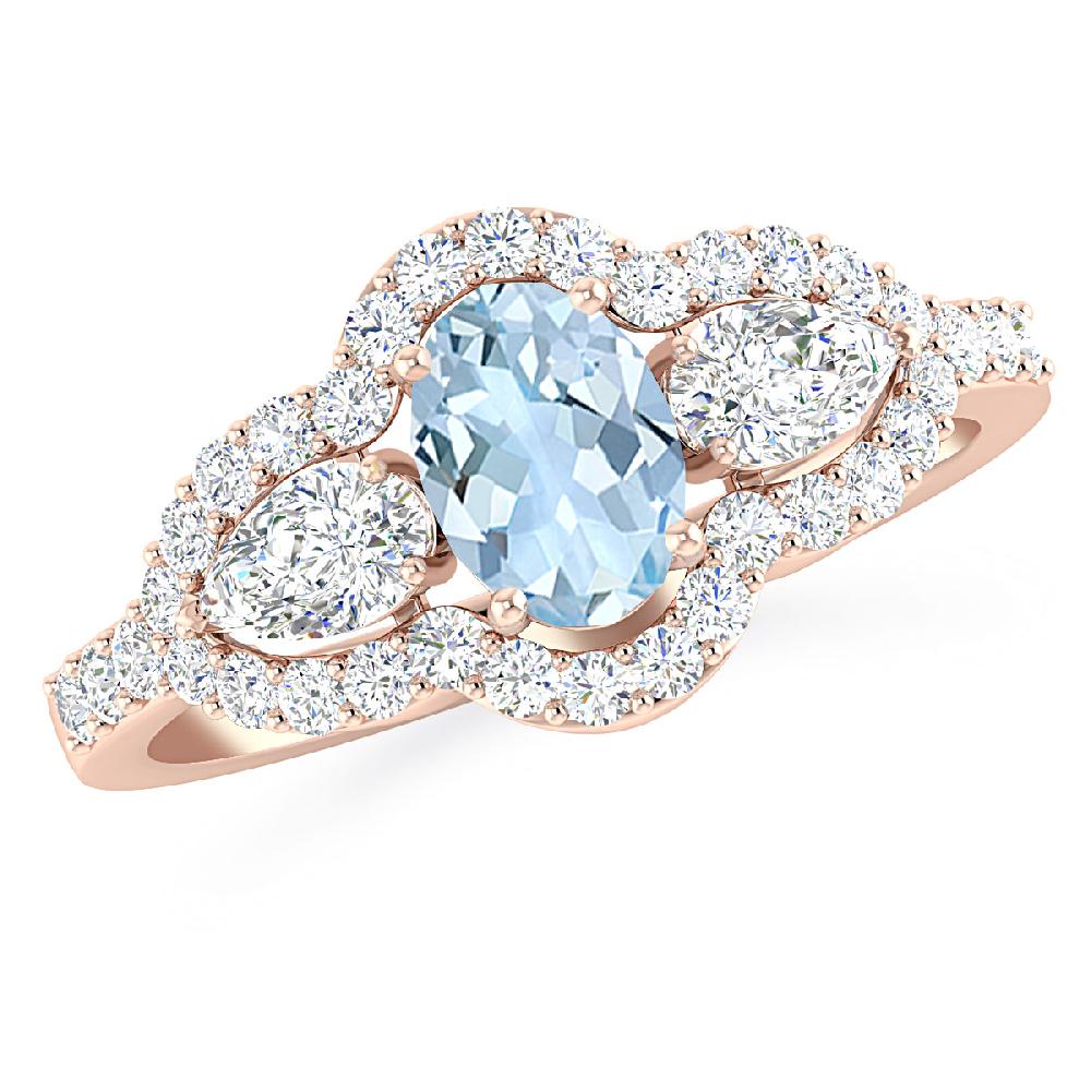 Rose Gold - Aquamarine