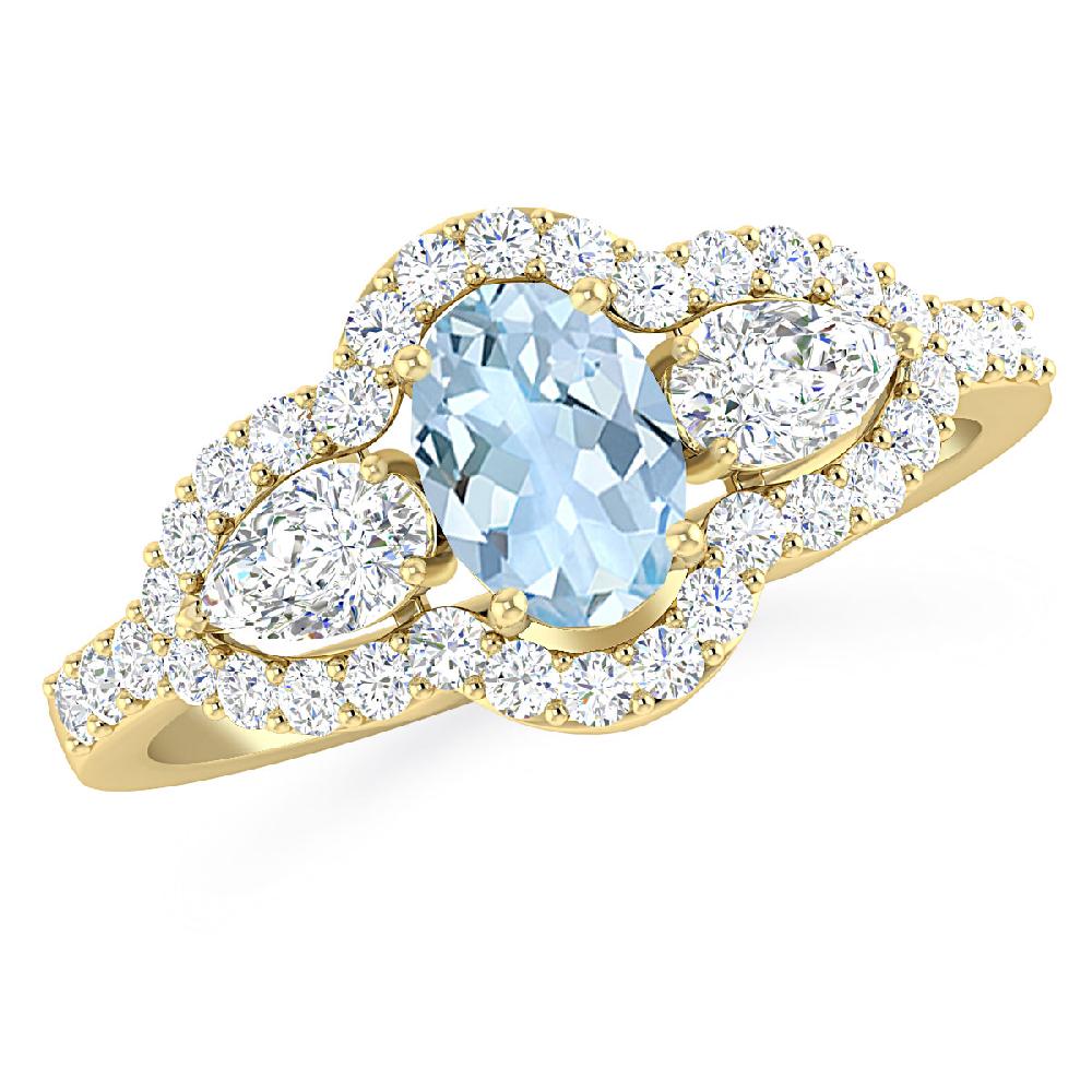 Yellow Gold - Aquamarine