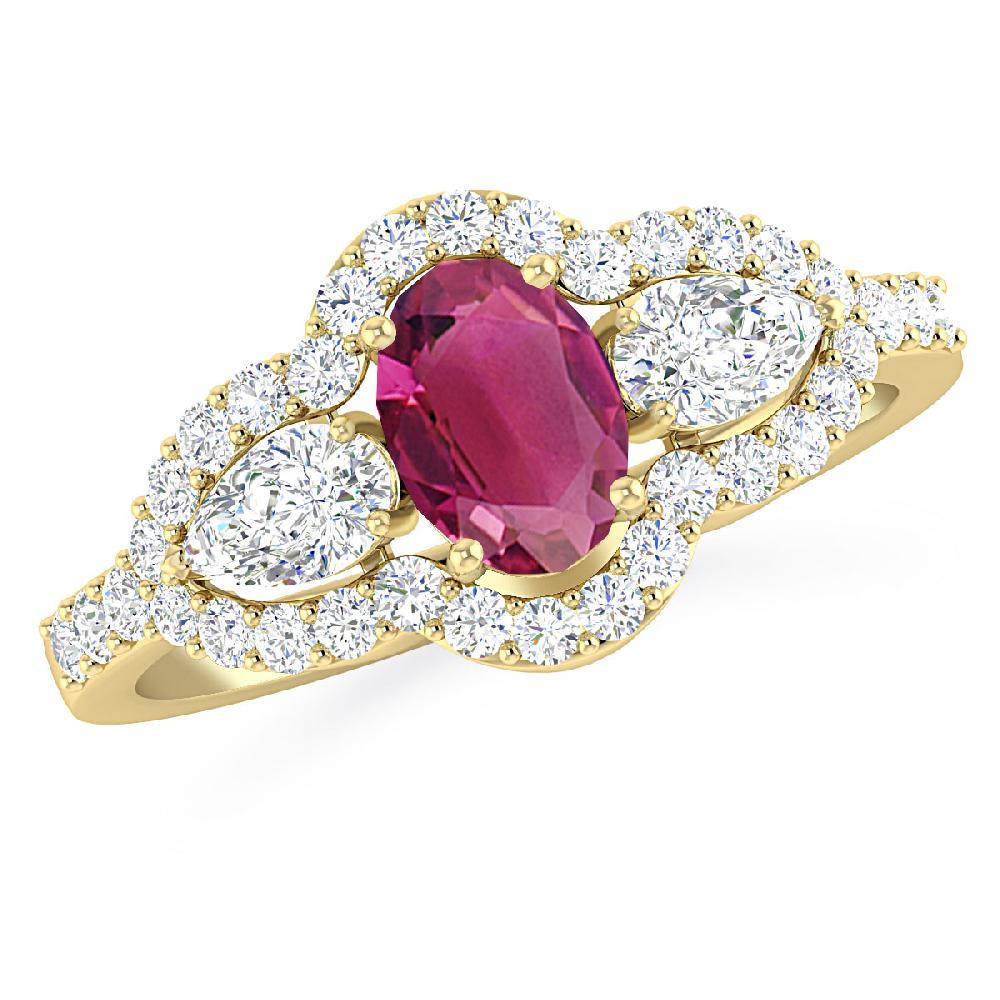 Yellow Gold - Pink Tourmaline