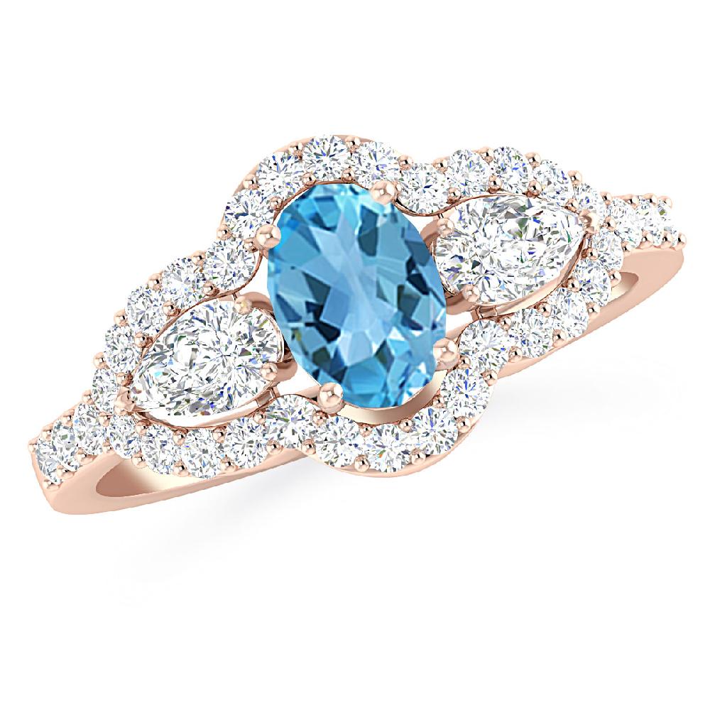 Rose Gold - Blue Topaz