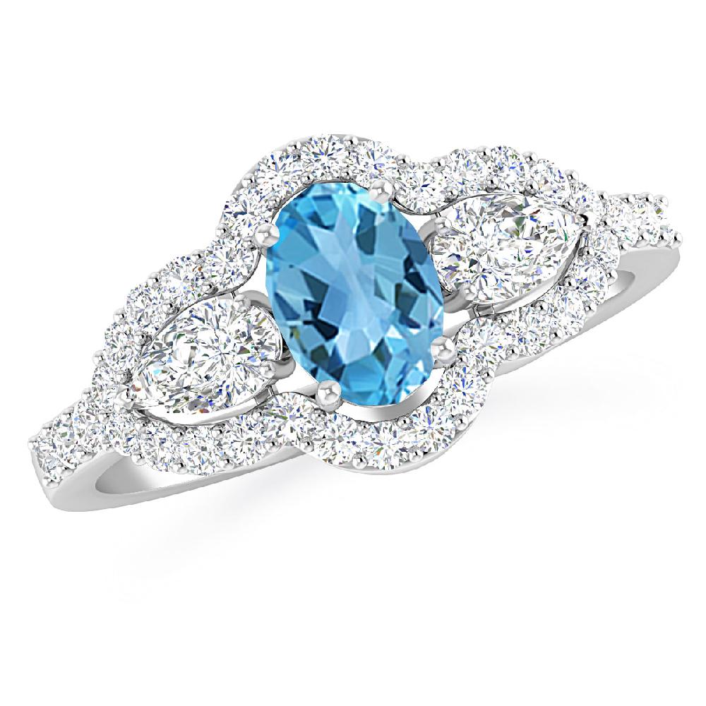 White Gold - Blue Topaz