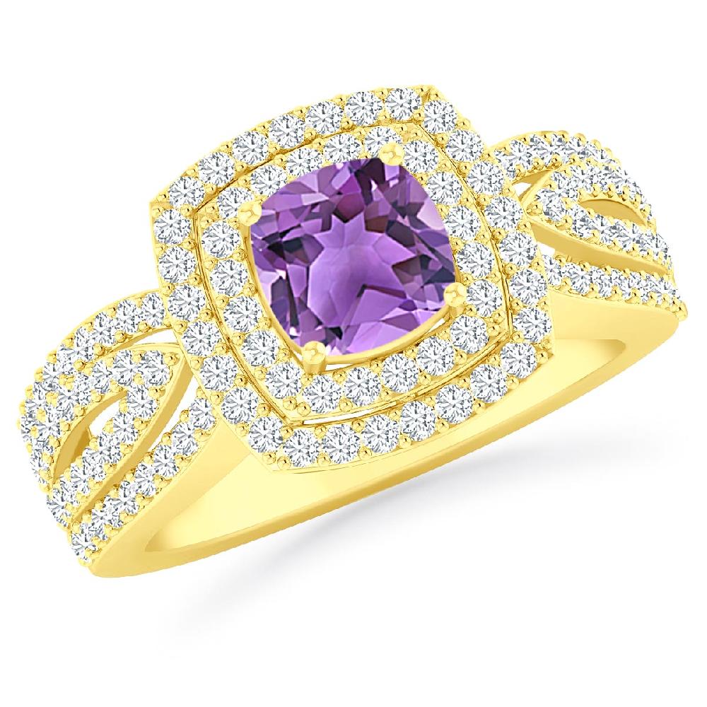 Yellow Gold - Amethyst