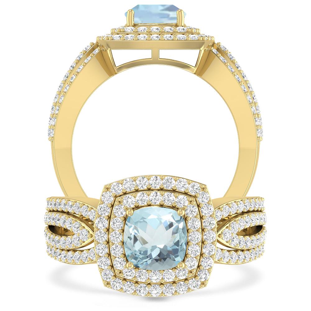 Yellow Gold - Aquamarine