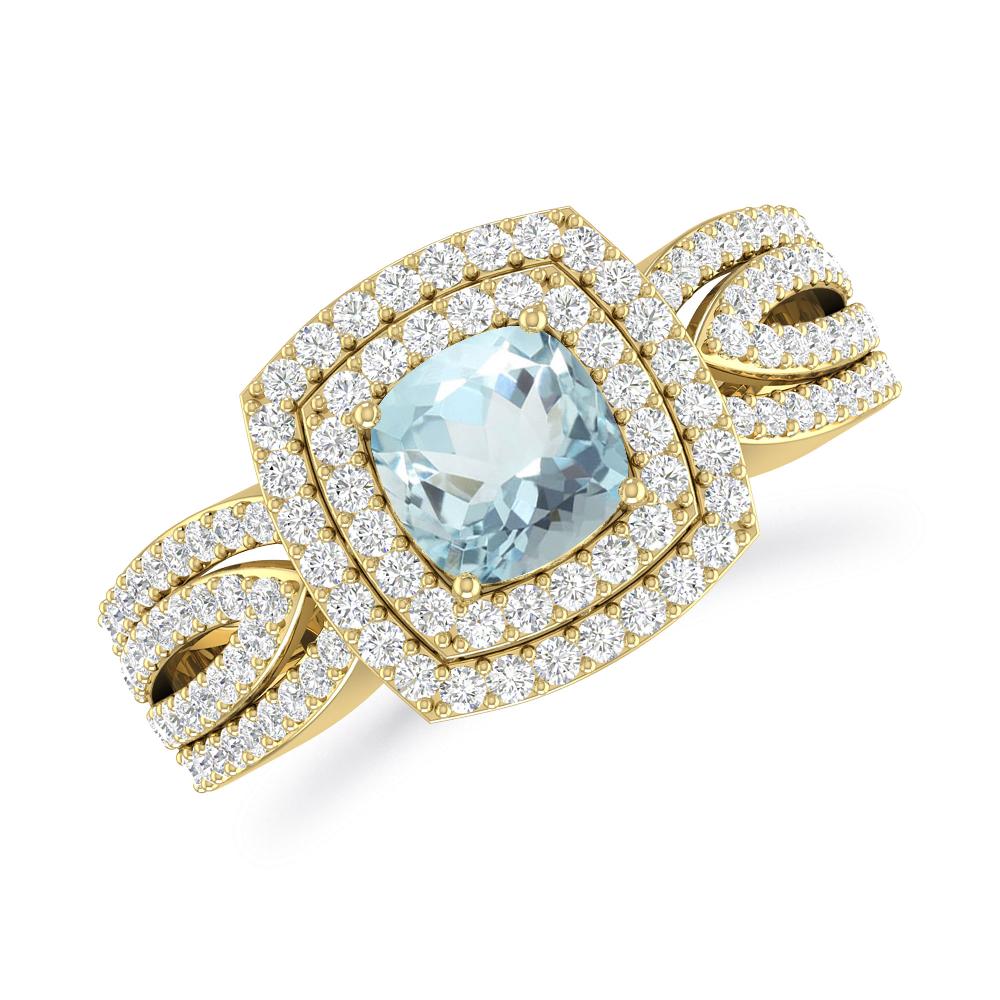 Yellow Gold - Aquamarine