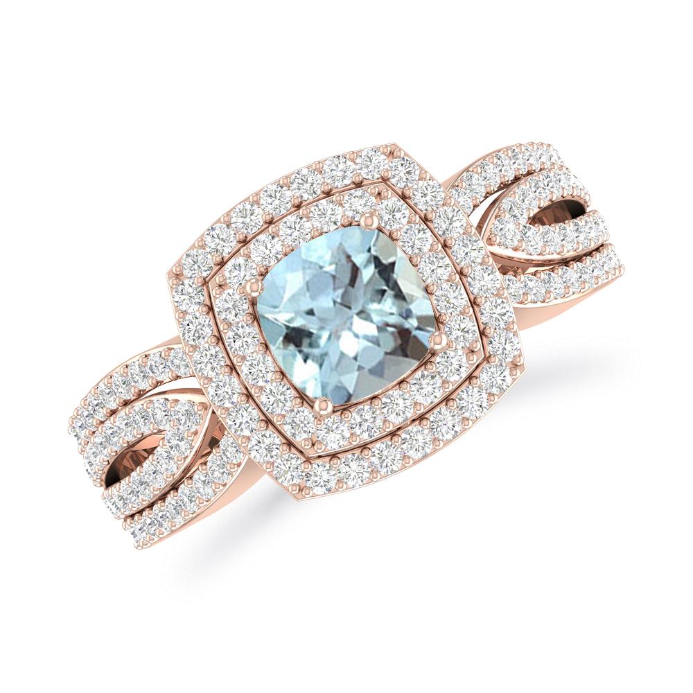 Rose Gold - Aquamarine