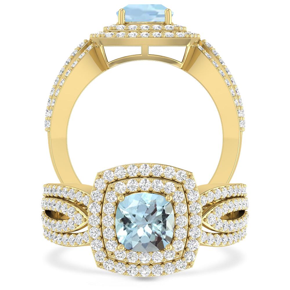 Yellow Gold - Aquamarine