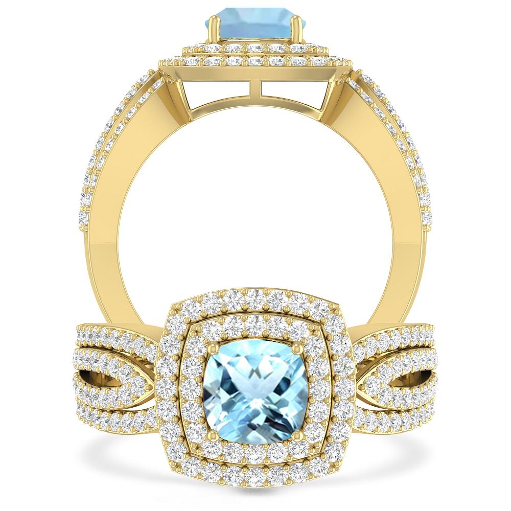 Yellow Gold - Aquamarine
